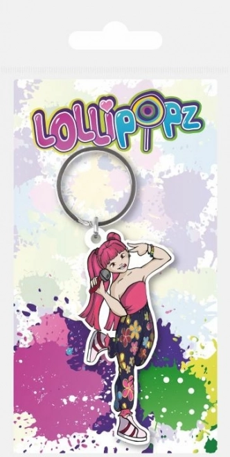 LOLLIPOPZ Pink Rubber Keychain
