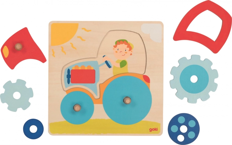 Goki Holzpuzzle Traktor, 6 Teile