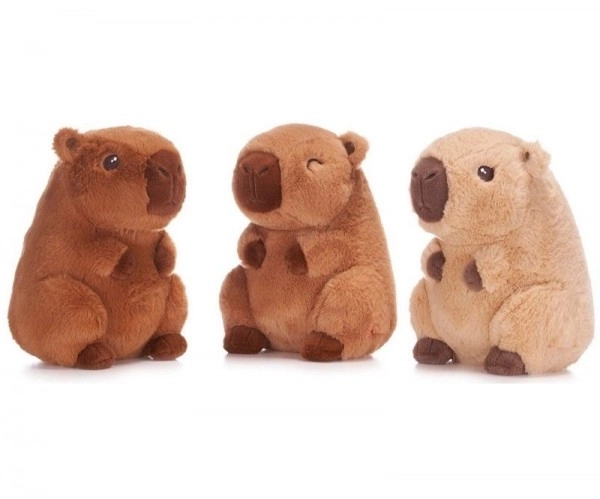 Pluche capibara 22 cm – zachte knuffel in drie kleuren