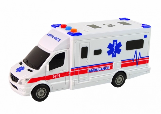 Ambulance à batteries Lumières Son Blanc propulsion