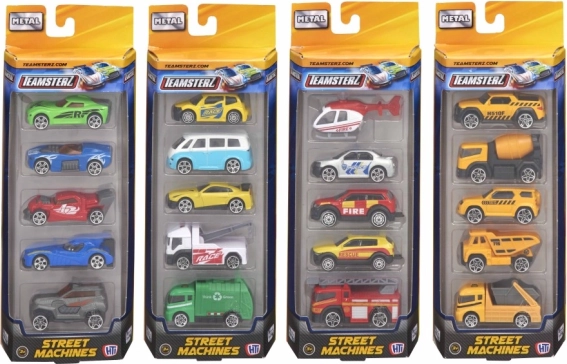 Teamsterz set van 5 metalen autootjes Street Machines