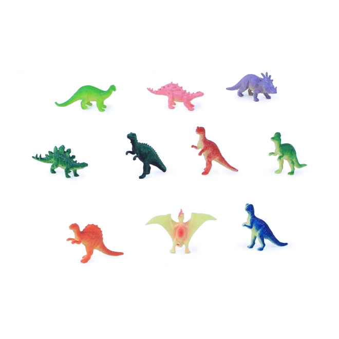 Set van 10 gekleurde dinosaurusspeelfiguren voor kinderen