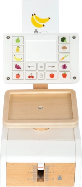 Realistic weighing with moving indicator