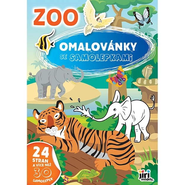 Livre de coloriage avec autocollants ZOO