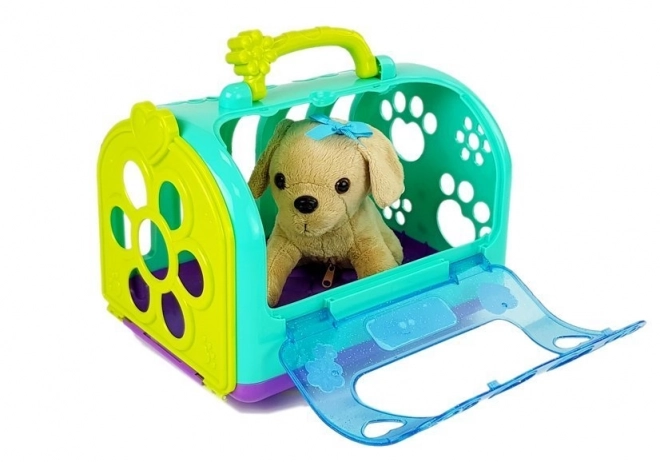Dierenarts set met hond en drager