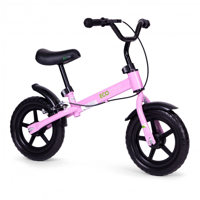 Ecotoys Vélo d'équilibre enfant avec frein roues EVA rose