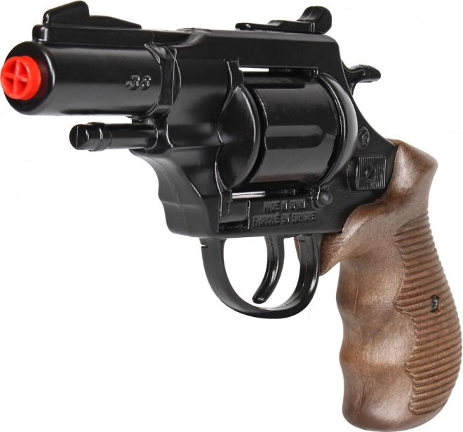 Metalen zwarte politie revolver Gold Collection - 12 schoten