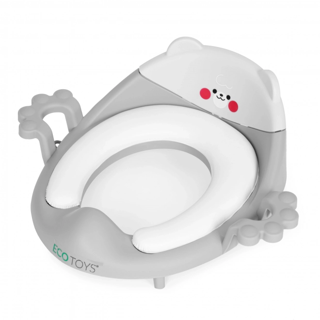 Kinder toiletzitting met houders en zacht kussen grijs ECOTOYS