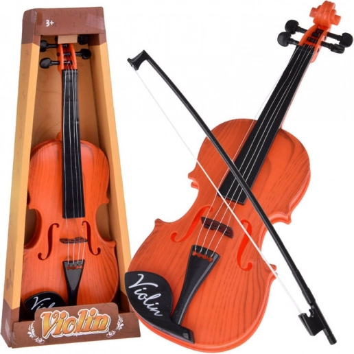 Plastikvioline mit Bogen für Kinder 42 cm – Gelb