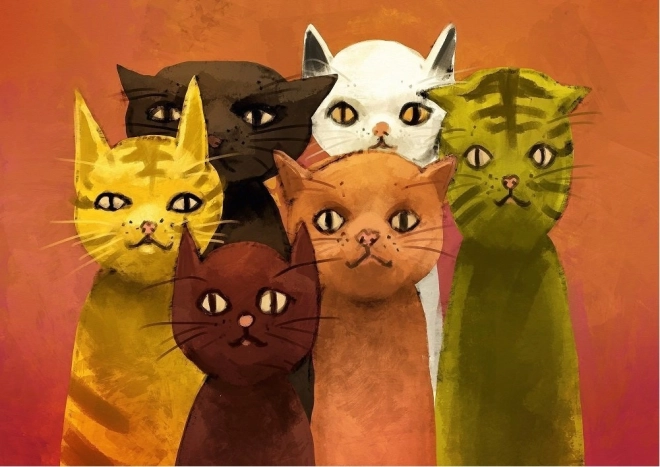 Puzzel kattenteam 500 stukjes