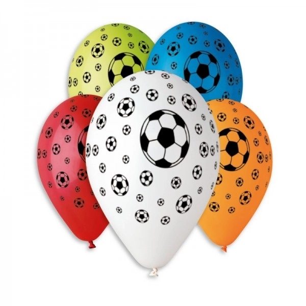 Opblaasbare voetbalballonnen 30 cm - 5 stuks
