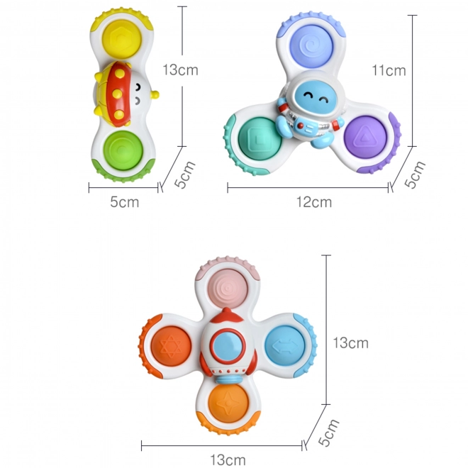 Woopie ensemble de spinners pour enfants - Fusée, Extraterrestre, Ovni
