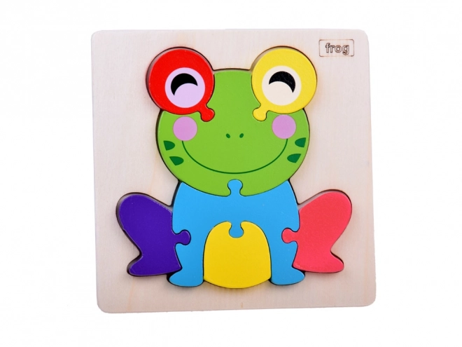 Puzzle 3D en bois grenouille Montessori