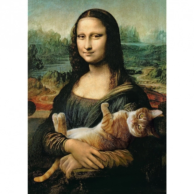Puzzel Mona Lisa met kat Purr, 500 stukjes