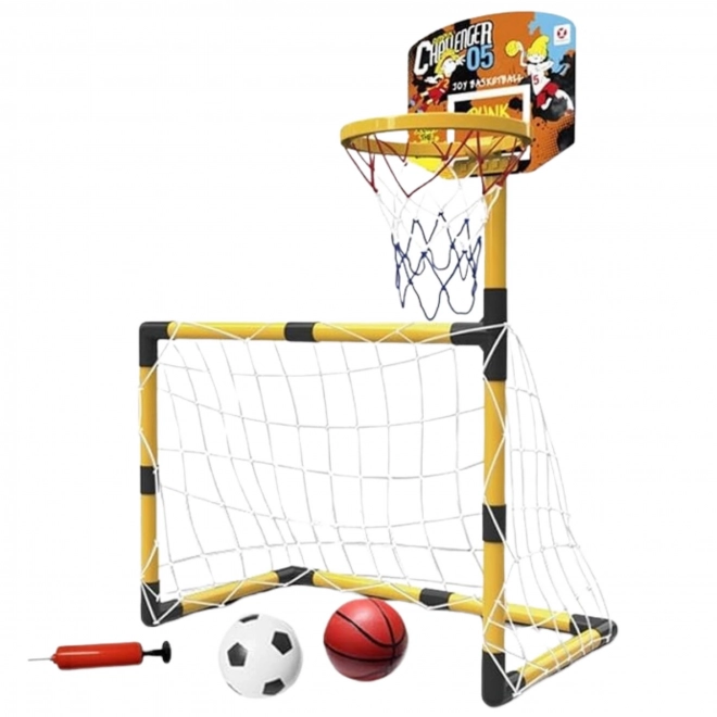Woopie ensemble sportif 2-en-1 panier de basket et but de football