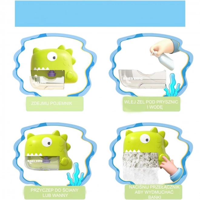 Bad speelgoed dinosaurus met bubbels groen