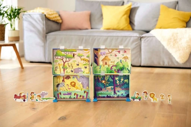 Twee puzzels en één theatertje in een doos