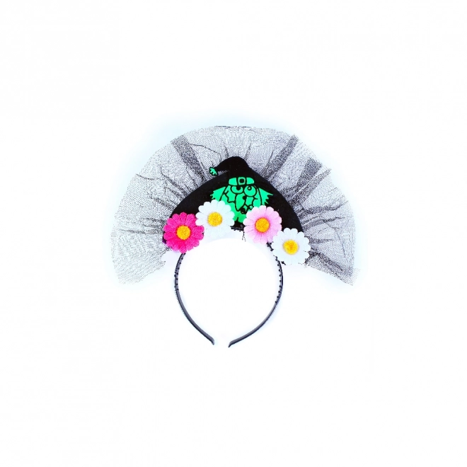 Haarband heks met bloemen voor volwassenen