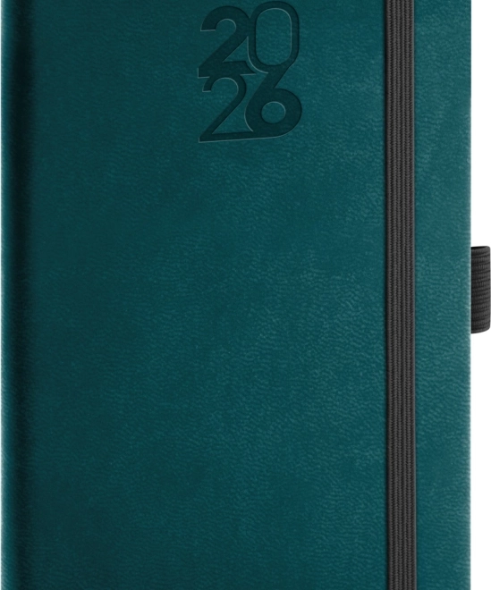 Agenda de poche Aprint Top en couleur pétrole avec boucle pour stylo
