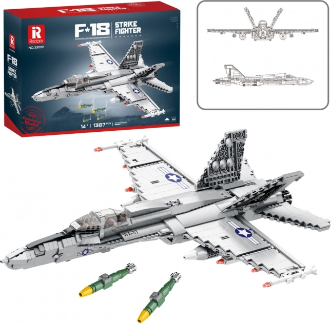 Construction Blocks Fighter Jet F-16 Fighting Falcon