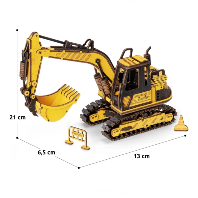 RoboTime houten 3D-puzzel - Graafmachine