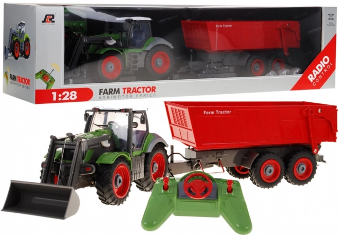 Tractor met afstandsbediening en aanhanger voor kinderen vanaf 3 jaar