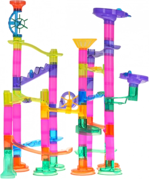 Marble Run Construction Set, 105 Pieces with Light-Up Marbles