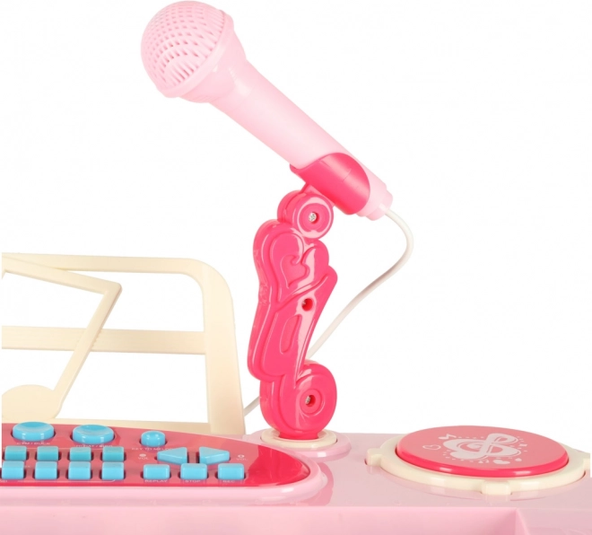 Interactief kinderpiano met microfoon 37 toetsen roze