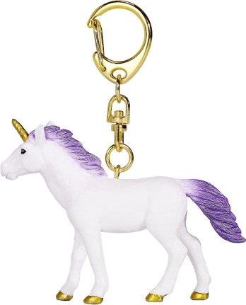 porte-clés licorne à crinière violette MOJO