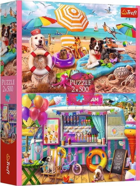 Puzzel 2x500 – vakantietijd Trefl