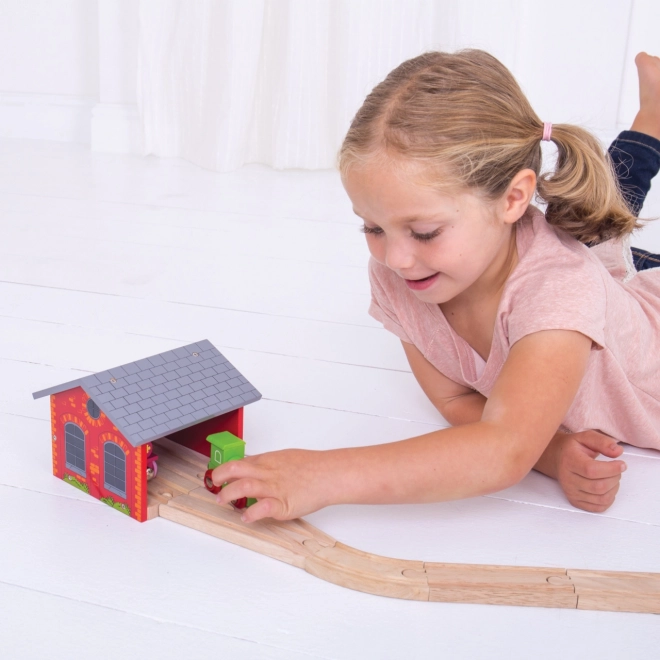 Wooden Depot for Two Train Sets Bigjigs Rail