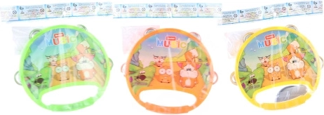 Plastic tamboerijn met dieren 17 cm