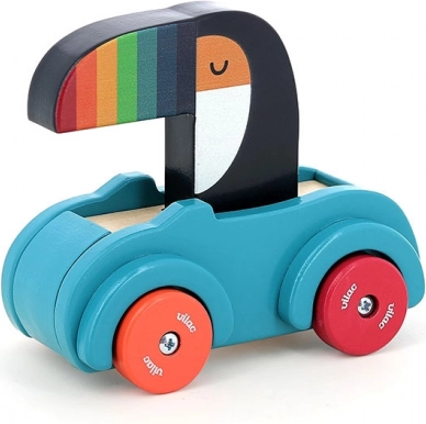 Vilac Petite voiture en bois Toucan avec klaxon