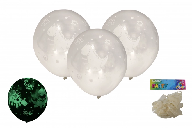 Oplichtende ballonnen in het donker met dinosaurussen 30 cm - 6 stuks