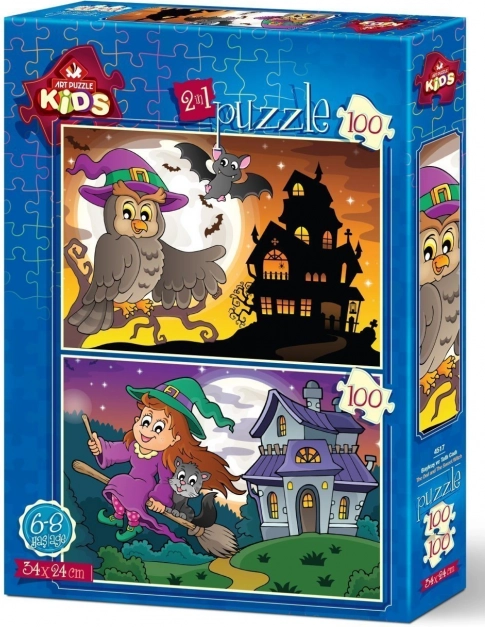 Puzzel Uil en Heks 2×100 stukjes