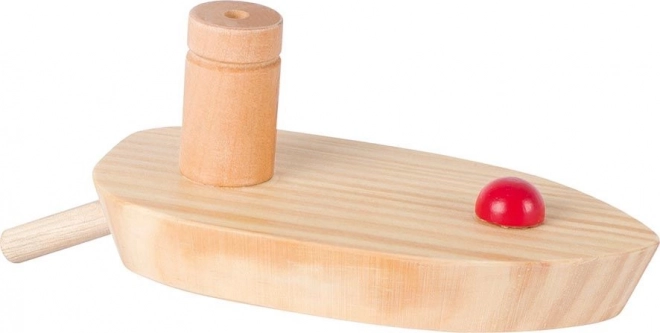 Houten bootje op luchtvaart