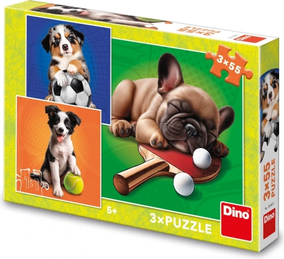 Puzzle Dog Athletes 3×55 pieces