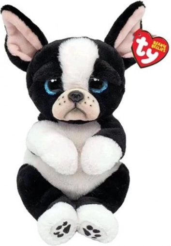 Chien en peluche TY Beanie Bellies noir et blanc 24 cm