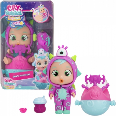 Cry Babies Magic Tears Stars Jumpy Monsters poupée Fuzz avec trotteur