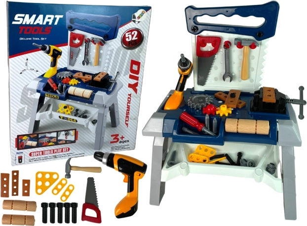 Atelier pour enfants avec outils et perceuse sans fil, 52 pièces
