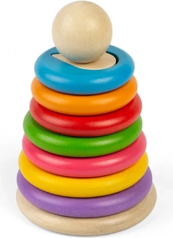 Bigjigs Toys stacking wooden tower with shapes