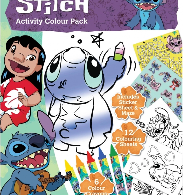 Lilo en Stitch werkbladen met stickers en waskrijtjes