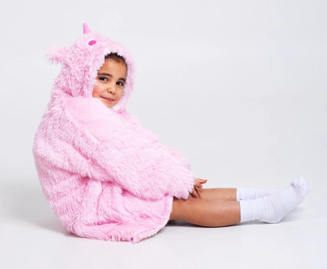 Cozy Noxxiez CH305 Eenhoorn - verwarmde TV deken met capuchon voor kinderen 3 - 6 jaar