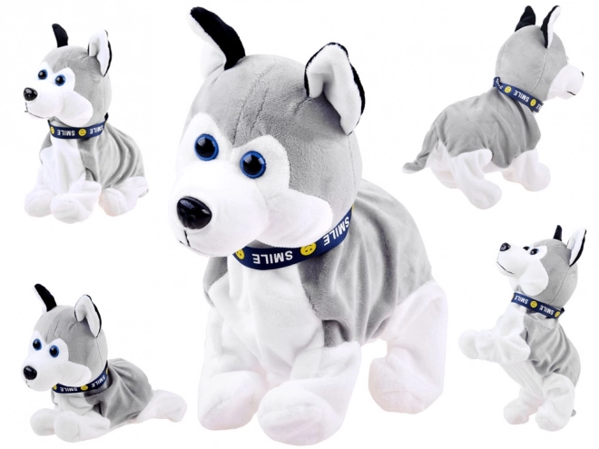 Chien Husky en peluche interactif