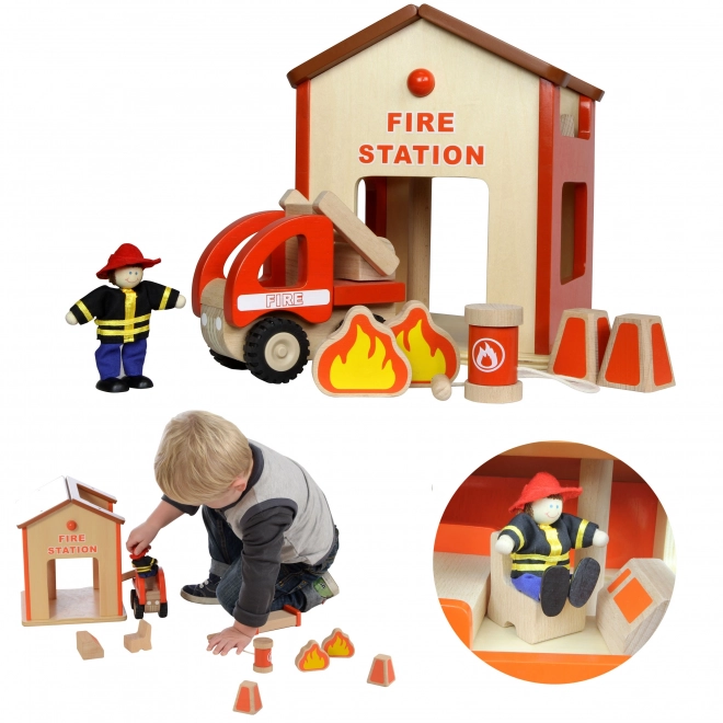 Houten mini brandweerkazerne Masterkidz