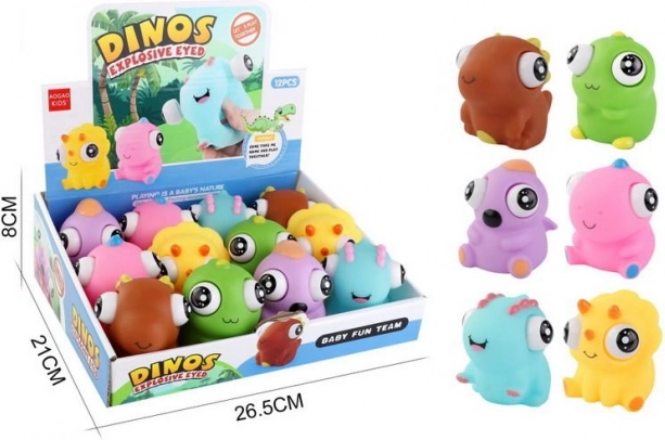 Dinosaurus speelgoed met pop-up ogen 7 cm