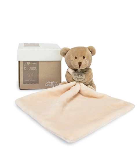 Doudou Geschenkset - beertje met knuffeldoekje 10 cm