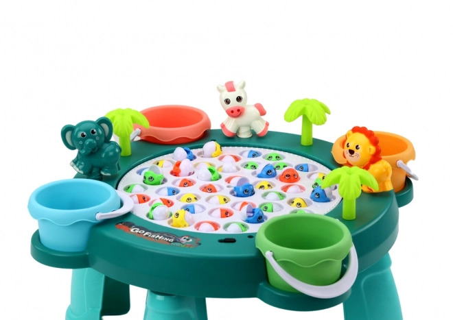 Groene speeltafel voor vissen vangen