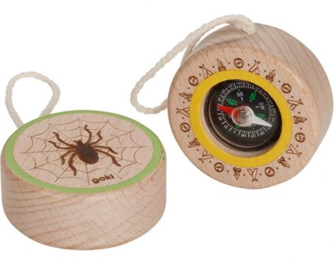 Houten kompas met spin