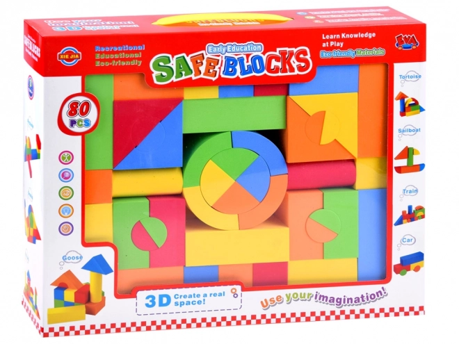 Kleurige schuimblokken 80 stuks